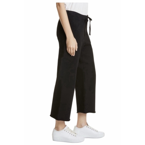 Frank&Eileen Catherine Favorite Cropped Wide-Leg Sweatpant Black Women's Large